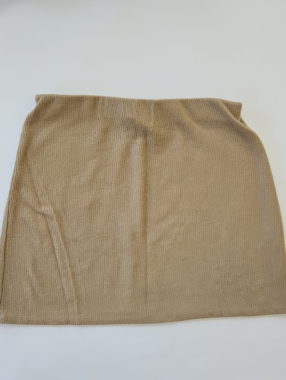 ASOS Beige Ribbed Knit Mini Skirt